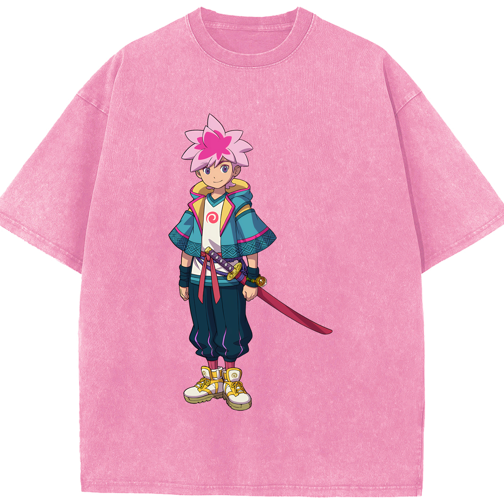 （画像用） 妖怪ウォッチ Yo-kai Watch 綿100% ヴィンテージ風 半袖Tシャツ（フロントプリント）